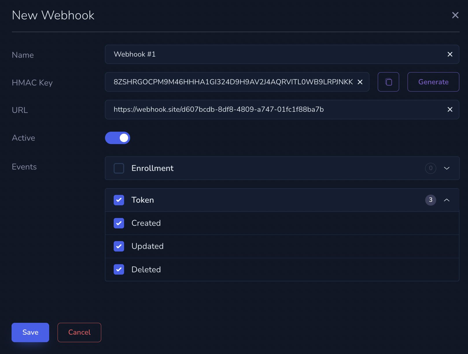 Create new Webhook