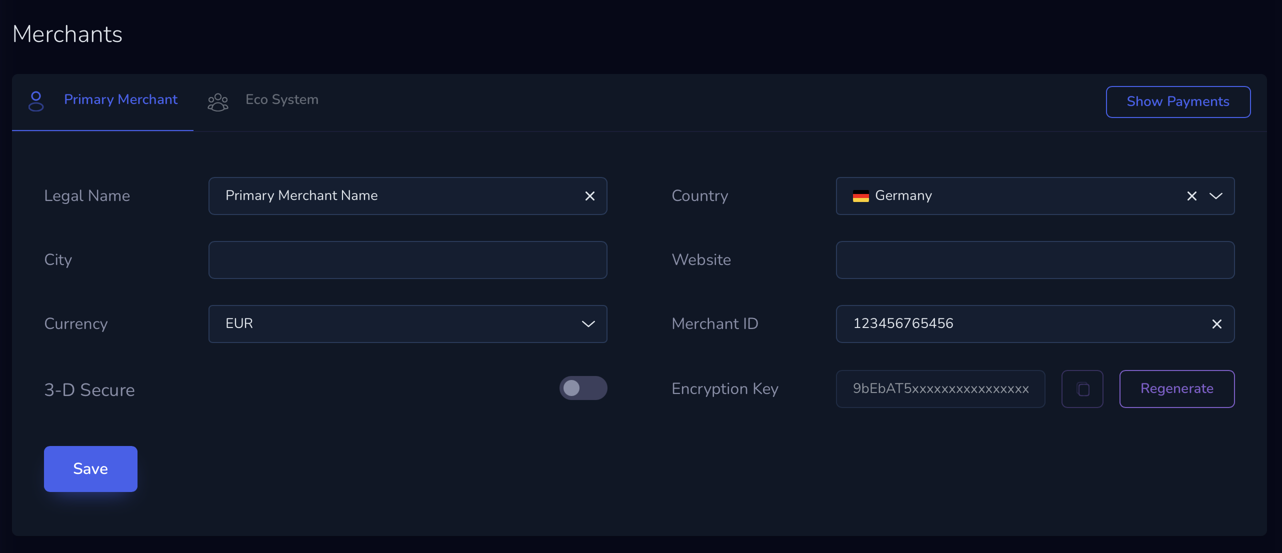 Merchant Configuration